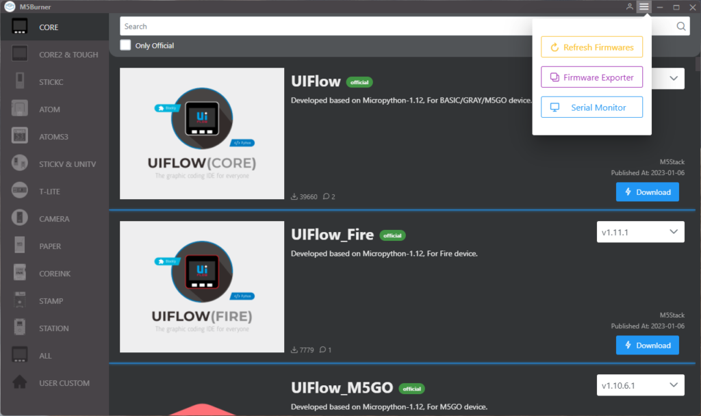 connect M5Stack controller to a USB port