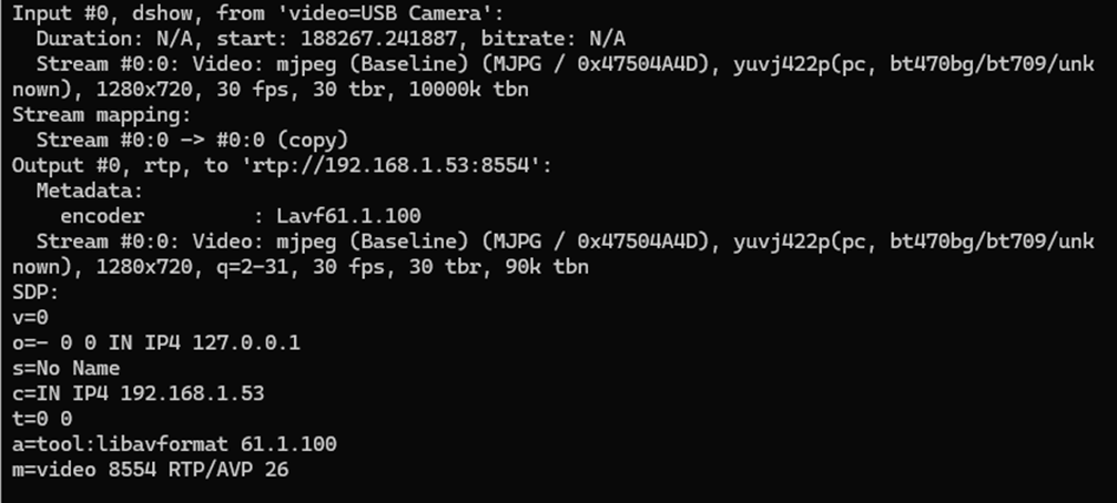 RTP camera setup in EVS